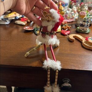 Vintage Festive Santa Cat Ornament